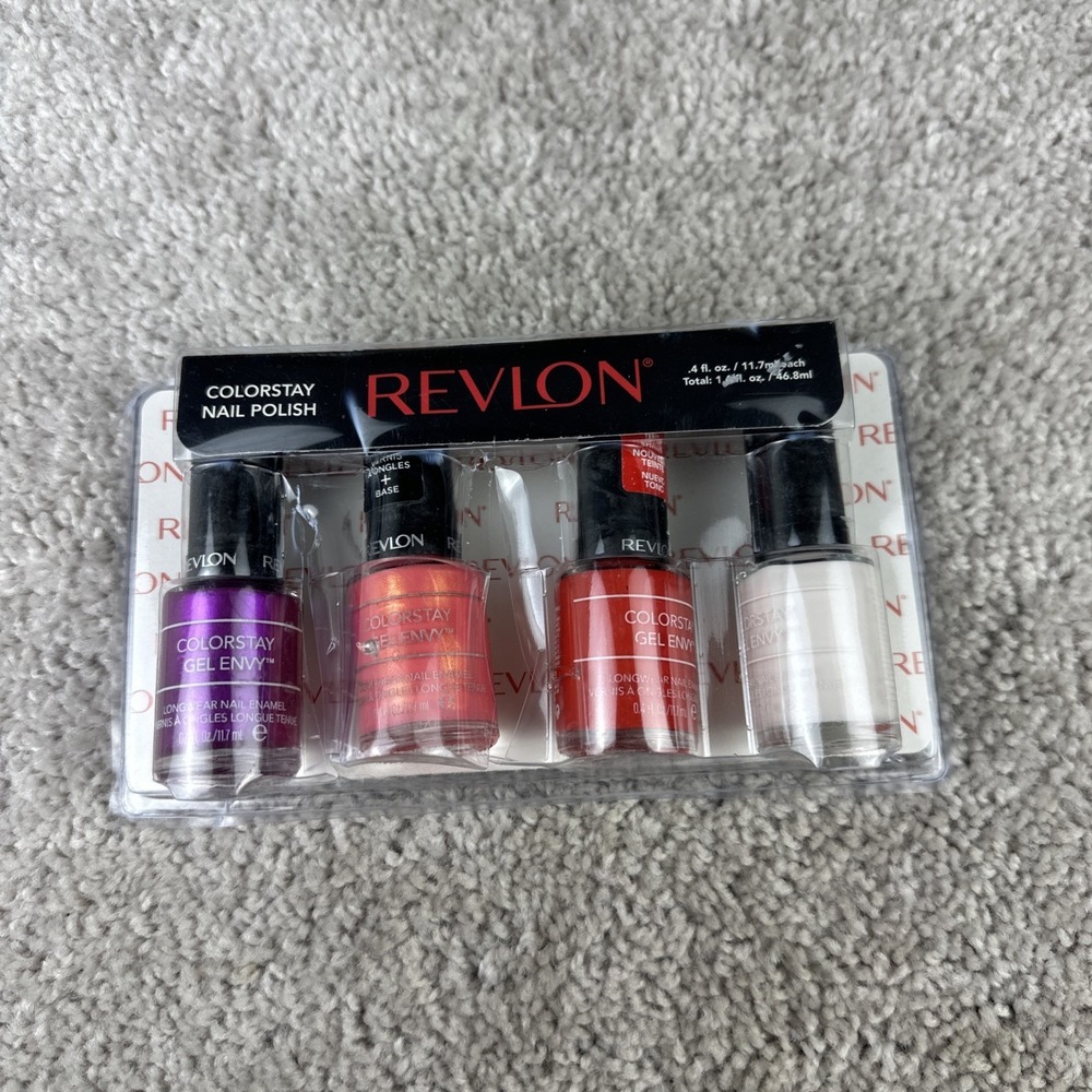Revlon Colorstay Gel Envy Longwear Nail Polish‎ Assorted Colors 4 Pack Open Box